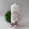 Hochzeitskerze Blütenkranz - Blumen - Rosa-Beere - Personalisiert