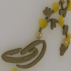 Hochzeitskerze Blumenranke, ovale Formenkerze, gelb/gold mit Ringen, Sonderform, Hochzeitsgeschenk Kerze, personalisierb