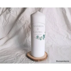 Hochzeitskerze Eukalyptus I - Stumpenkerze