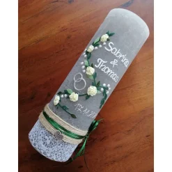 Hochzeitskerze Rustikal Rustica, Vintage-Look, Shabby, Hochzeitkerze, Brautkerze, inkl Wachsbeschriftung