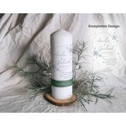 Hochzeitskerze Schneeflocke