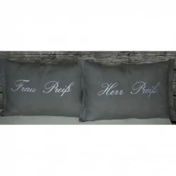 Hochzeitskissen bestickt  - Frau und Herr- personalisierbar  aus Leinen