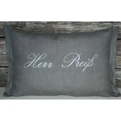 Hochzeitskissen bestickt  - Frau und Herr- personalisierbar  aus Leinen