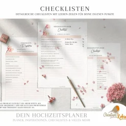 HOCHZEITSPLANER zum Ausdrucken |  Hochzeitsplanung DIY oder Planer für die Trauzeugin | DIN A4 | 170 Seiten