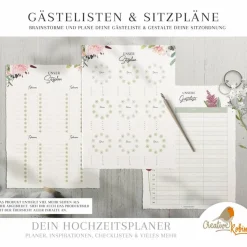 HOCHZEITSPLANER zum Ausdrucken |  Hochzeitsplanung DIY oder Planer für die Trauzeugin | DIN A4 | 170 Seiten