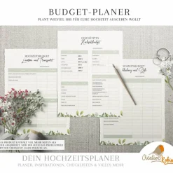HOCHZEITSPLANER zum Ausdrucken |  Hochzeitsplanung DIY  oder Planer für die Trauzeugin | DIN A4 | 130 Seiten