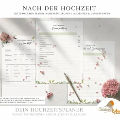 HOCHZEITSPLANER zum Ausdrucken |  Hochzeitsplanung DIY  oder Planer für die Trauzeugin | DIN A4 | 130 Seiten