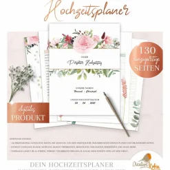 HOCHZEITSPLANER zum Ausdrucken |  Hochzeitsplanung DIY  oder Planer für die Trauzeugin | DIN A4 | 130 Seiten