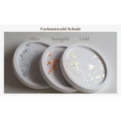 Hochzeits-Ringschale mit edlem Blattgold-Finish | Personalisierte Ringschale "Namen und Datum" mit Schleife