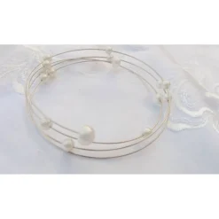 Hochzeitsschmuck Perlen, Schmuckset 2-teilig für zierliche Bräute, echte Perlen