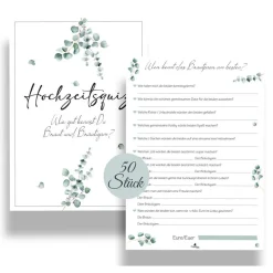 Hochzeitsspiel & Gästebuch-Karten für 50 Gäste I Wer kennt das Brautpaar am besten? I CreativeRobin