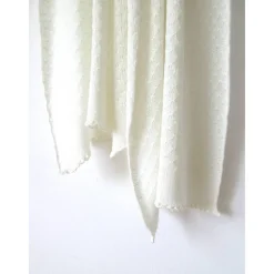 Hochzeitsstola ivory aus Wolle Seide und Kaschmir mit transparenten Pailletten, Brautschal aus reiner Naturfaser