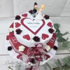 Hochzeitstorte Geldgeschenk 3-stöckig BORDEAUX-WEISS