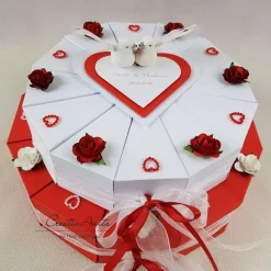 Hochzeitstorte Geldgeschenk 2-stöckig ROT-WEISS