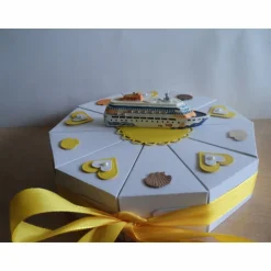 Hochzeitstorte Geldgeschenk zur Hochzeit Hochzeitsreise Kreuzfahrt Schachteltorte Papiertorte give Away Torte