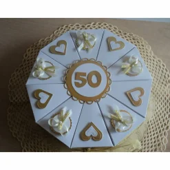 Hochzeitstorte Goldene Hochzeit Geldgeschenk Schachteltorte Papiertorte give Away Torte Hochzeitsgeschenk Goldhochzeit