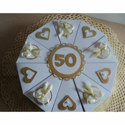 Hochzeitstorte Goldene Hochzeit Geldgeschenk Schachteltorte Papiertorte give Away Torte Hochzeitsgeschenk Goldhochzeit