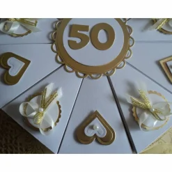 Hochzeitstorte Goldene Hochzeit Geldgeschenk Schachteltorte Papiertorte give Away Torte Hochzeitsgeschenk Goldhochzeit