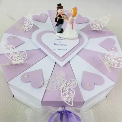 Hochzeitstorte Torte FLIEDER-WEISS Geldgeschenk