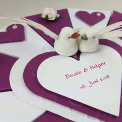 Hochzeitstorte Torte Geldgeschenk VIOLETT-WEISS