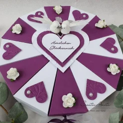 Hochzeitstorte Torte Geldgeschenk VIOLETT-WEISS