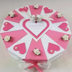 Hochzeitstorte Torte ROSA-WEISS Geldgeschenk