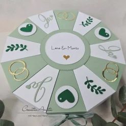 Hochzeitstorte Torte SALBEI - EUKALYPTHUS - GOLD - Geldgeschenkverpackung
