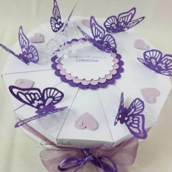 Hochzeitstorte Torte Schmetterlinge WEISS-LILA-FLIEDER