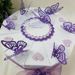 Hochzeitstorte Torte Schmetterlinge WEISS-LILA-FLIEDER