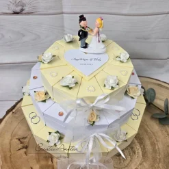 Hochzeitstorte Torte 3stö. CREME-WEISS Geldgeschenk
