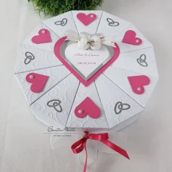 Hochzeitstorte Torte WEISS-PINK Geldgeschenk