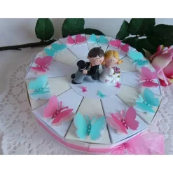 Hochzeitstorte/Schachteltorte/Geldgeschenktorte mit 23cm Ø, in weiß/perlweiß