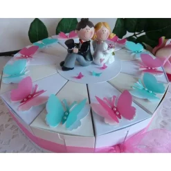 Hochzeitstorte/Schachteltorte/Geldgeschenktorte mit 23cm Ø, in weiß/perlweiß