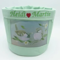 Hochzeitsutensilo 'Spatzenliebe', Utensilo, individualisiert zur Verlobung, Hochzeit, Valentinstag etc.