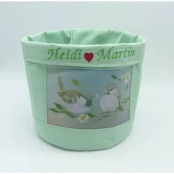 Hochzeitsutensilo 'Spatzenliebe', Utensilo, individualisiert zur Verlobung, Hochzeit, Valentinstag etc.