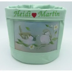 Hochzeitsutensilo 'Spatzenliebe', Utensilo, individualisiert zur Verlobung, Hochzeit, Valentinstag etc.