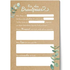 Hochzeitswünsche für das Brautpaar I Hochzeitsspiel für 50 Gäste I im handlichen A5 Notizblock Format I CreativeRobin