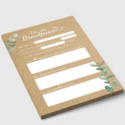 Hochzeitswünsche für das Brautpaar I Hochzeitsspiel für 50 Gäste I im handlichen A5 Notizblock Format I CreativeRobin