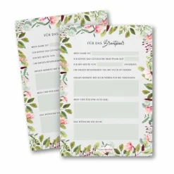 Hochzeitswünsche für das Brautpaar I Hochzeitsspiel für 50 Gäste I im handlichen A5 Notizblock Format I CreativeRobin