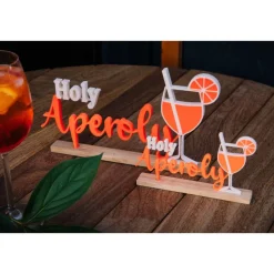 Holy Aperoly 3D Druck Schriftzug auf einer Holzleiste / Mädelsabend / Party / Deko / Geschenk