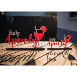 Holy Aperoly 3D Druck Schriftzug auf einer Holzleiste / Mädelsabend / Party / Deko / Geschenk