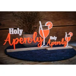 Holy Aperoly 3D Druck Schriftzug auf einer Holzleiste / Mädelsabend / Party / Deko / Geschenk