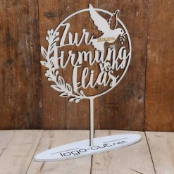 Holz Cake Topper Firmung V7