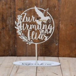 Holz Cake Topper Firmung V7