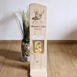 Holz Deko Schild | Hochzeitsgeschenk Personalisiert Holzschild mit Hirschen