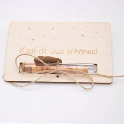 Holz Geschenkkarte -  Geldgeschenk Controller - Kauf dir was schönes