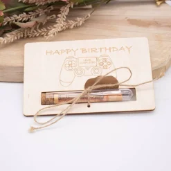 Holz Geschenkkarte -  Geldgeschenk Controller - Kauf dir was schönes