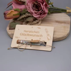 Holz Geschenkkarte -  Geldgeschenk Happy Birthday oder Herzlichen Glückwunsch