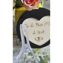 Holz Herz mit Spruch graviert – personalisiertes Geschenk für Mama, Papa, Oma, Opa – Handgemacht, 180x4mm