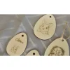 Holz Ostereier Set mit Lasergravur Osterdeko– 4 Stück beidseitig graviert zum Aufhängen